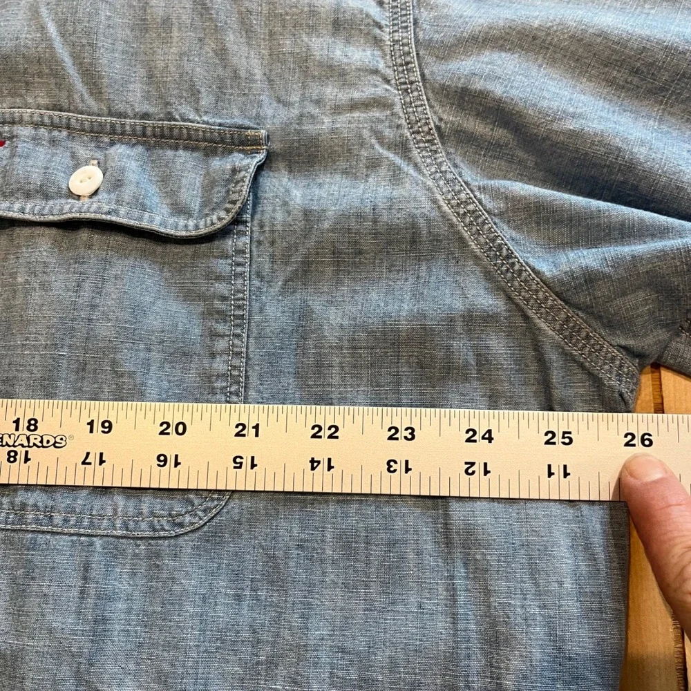 Vtg 90s Polo Ralph Lauren Men Matlock Light Blue Chambray Shirt XXL casual EUC - Picture 5 of 7